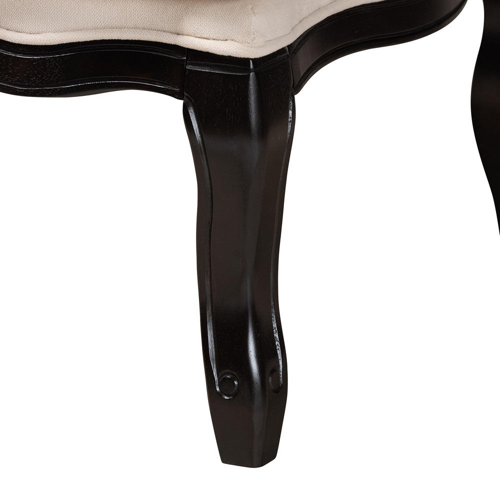 Baxton Studio - Dion Chair in Cream/Wenge Brown - BBT5470.12 A1-Cream/Wenge-Chair view 7