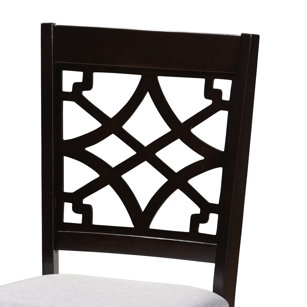 Baxton Studio - Dori Dining Set in Grey/Dark Brown - RH331C-Grey/Dark Brown-6PC Dining Set view 6