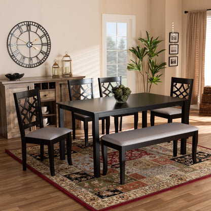 Baxton Studio - Dori Dining Set in Grey/Dark Brown - RH331C-Grey/Dark Brown-6PC Dining Set view 7