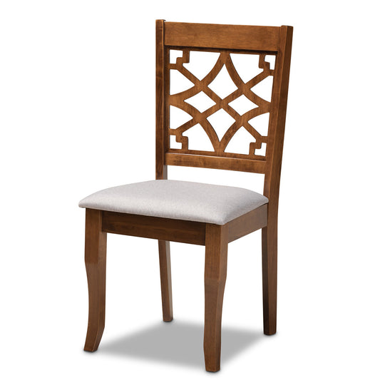 Baxton Studio - Dori Dining Set in Grey/Walnut - RH331C-Grey/Walnut-6PC Dining Set view 2