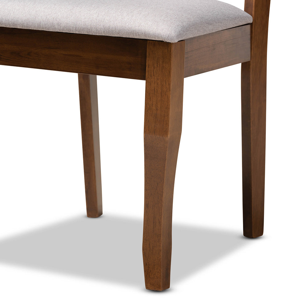 Baxton Studio - Dori Dining Set in Grey/Walnut - RH331C-Grey/Walnut-6PC Dining Set view 6