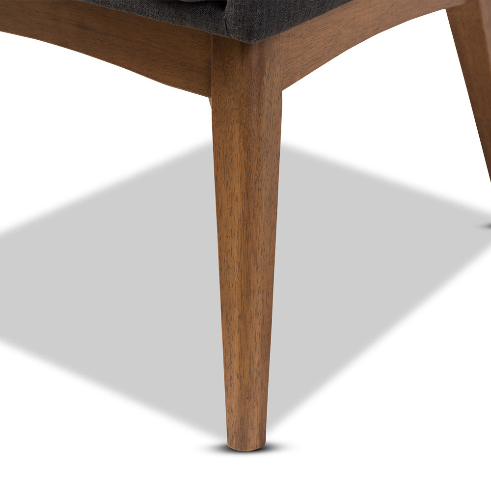 Baxton Studio - Dorina Dining Set in Dark Grey/Walnut Brown - BBT5281-Dark Grey/Walnut-5PC Dining Set view 6