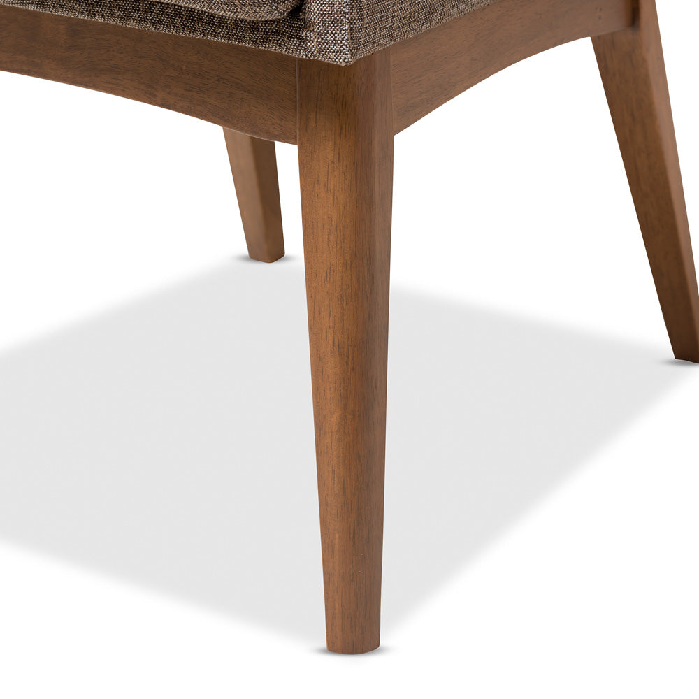 Baxton Studio - Dorina Dining Set in Grey/Brown/Walnut Brown - BBT5281-Gravel/Walnut-5PC Dining Set view 6