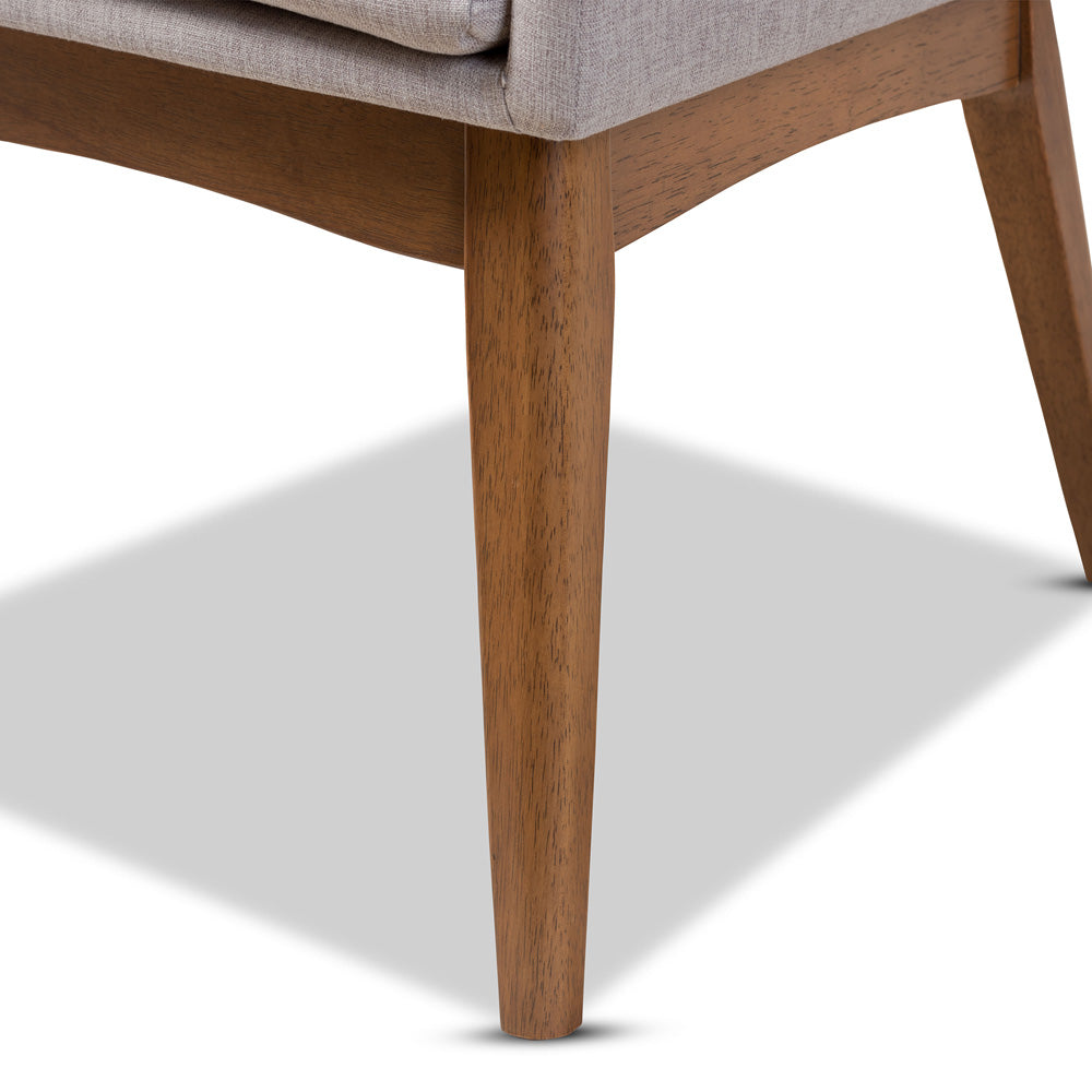 Baxton Studio - Dorina Dining Set in Greyish Beige/Walnut Brown - BBT5281-Greyish Beige/Walnut-5PC Dining Set view 6