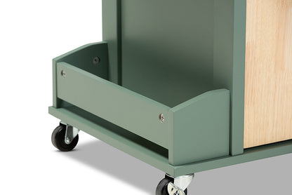 Baxton Studio - Dorthy Kitchen Cart - RT670-OCC-Natural/Dark Green-Cart view 9