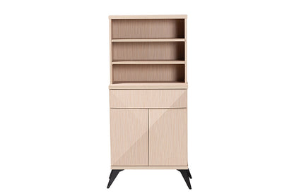 Baxton Studio - Draper Kitchen Cabinet - KBL2349-Natural/Black-1DW-Kitchen Cabinet view 3