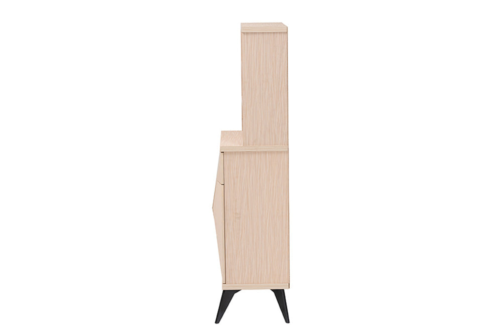 Baxton Studio - Draper Kitchen Cabinet - KBL2349-Natural/Black-1DW-Kitchen Cabinet view 4