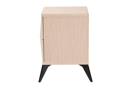 Baxton Studio - Draper Nightstand - KBL2334-Natural/Black-2DW-Nightstand view 4