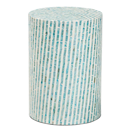 Baxton Studio - Draven End Table in White/Mosaic Blue - F232-FT37-Accent Table view 1