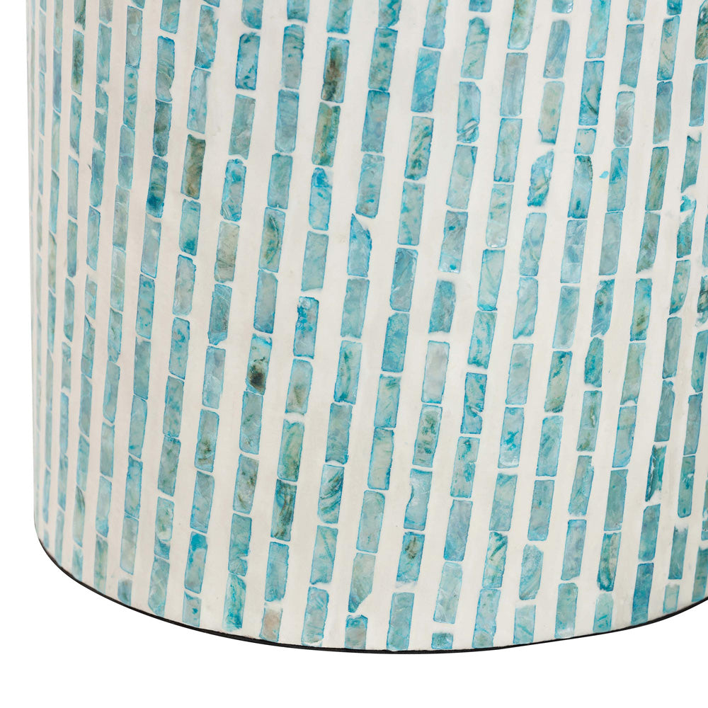 Baxton Studio - Draven End Table in White/Mosaic Blue - F232-FT37-Accent Table view 2