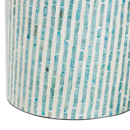 Baxton Studio - Draven End Table in White/Mosaic Blue - F232-FT37-Accent Table view 2