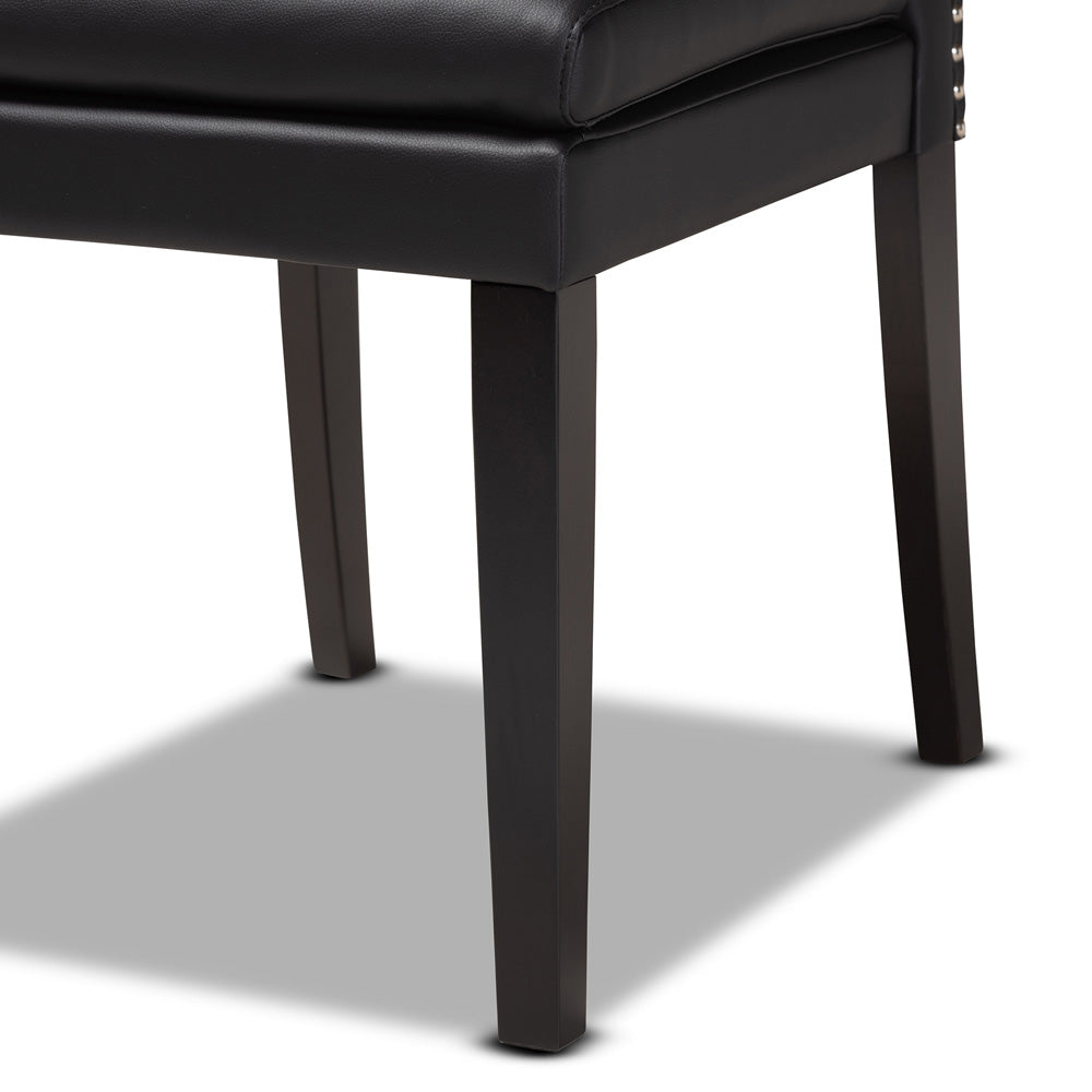 Baxton Studio - Dylin Dining Set in Black/Dark Brown - BBT5158-Black/Dark Brown-7PC Dining Set view 6