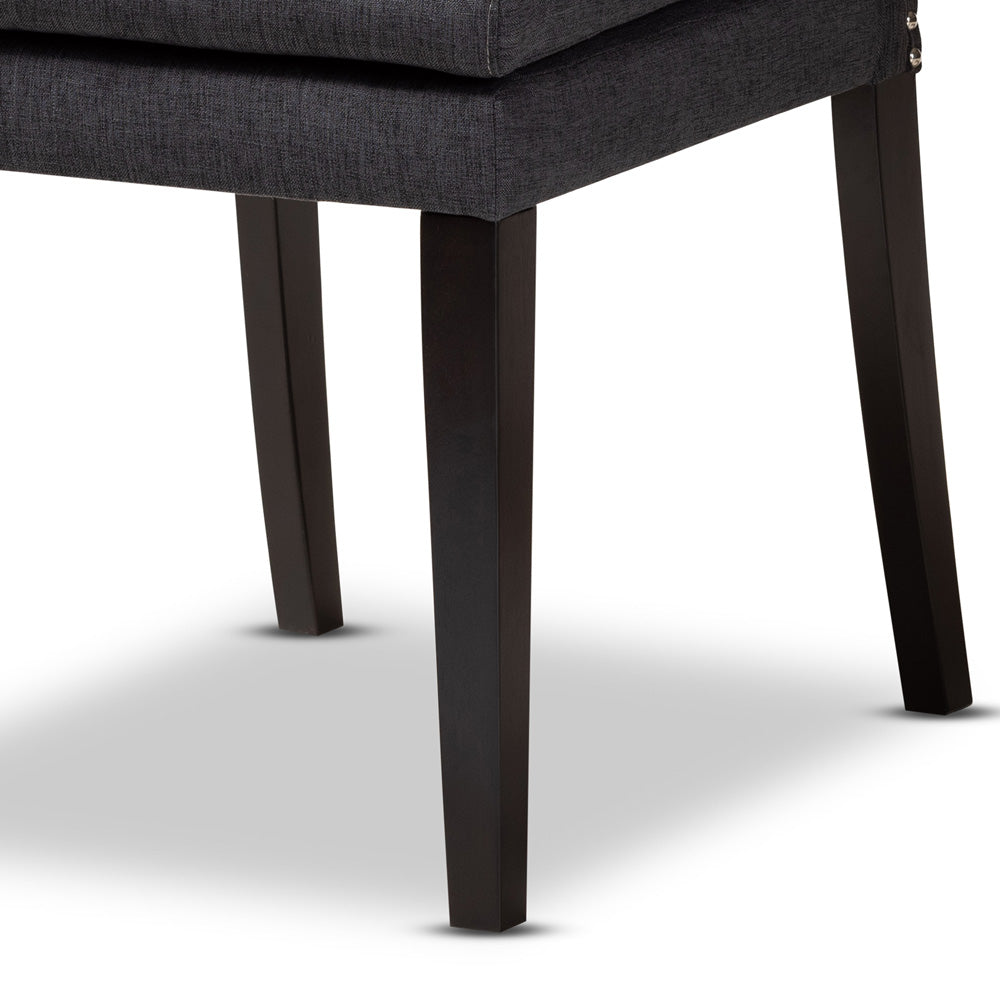 Baxton Studio - Dylin Dining Set in Dark Grey/Dark Brown - BBT5158-Dark Grey/Dark Brown-7PC Dining Set view 6