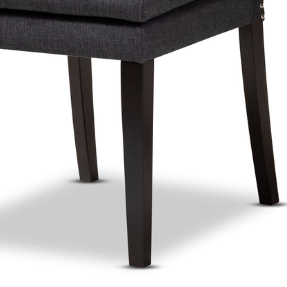 Baxton Studio - Dylin Dining Set in Dark Grey/Dark Brown - BBT5158-Dark Grey/Dark Brown-7PC Dining Set view 6