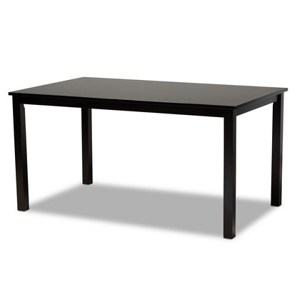 Baxton Studio - Dylin Dining Set in Navy Blue/Dark Brown - BBT5158-Navy Blue/Dark Brown-7PC Dining Set view 3