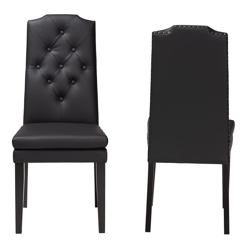 Baxton Studio - Dylin Set of 2 Dining Chairs in Black - BBT5158-Black view 2