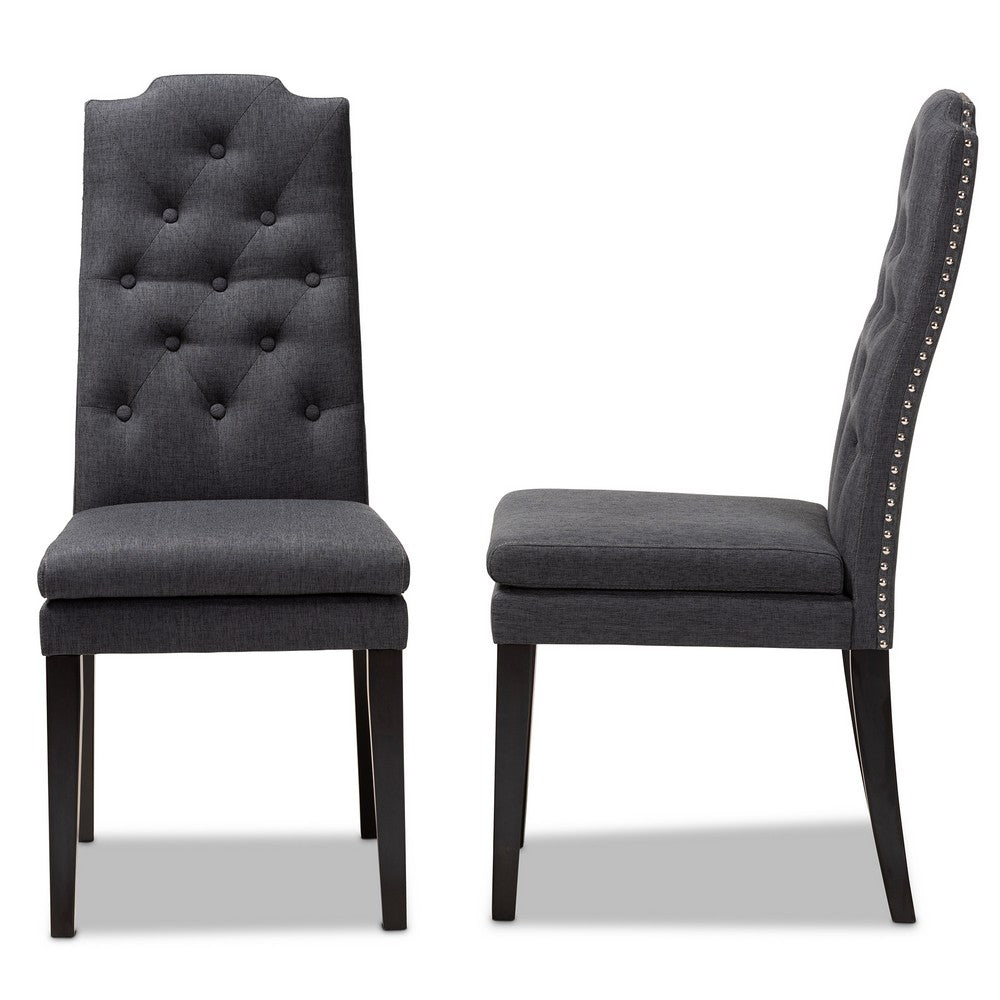 Baxton Studio - Dylin Set of 2 Dining Chairs in Charcoal - BBT5158.11-Dark Grey-CC view 3