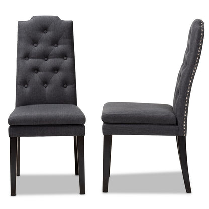 Baxton Studio - Dylin Set of 2 Dining Chairs in Charcoal - BBT5158.11-Dark Grey-CC view 3