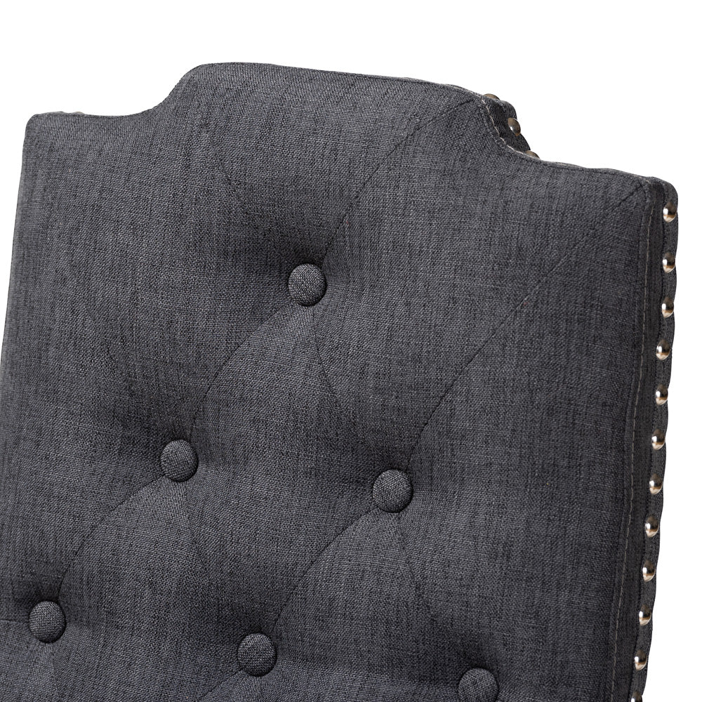 Baxton Studio - Dylin Set of 2 Dining Chairs in Charcoal - BBT5158.11-Dark Grey-CC view 4