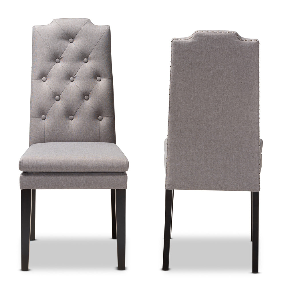Baxton Studio - Dylin Set of 2 Dining Chairs in Gray - BBT5158.11-Grey-CC view 2