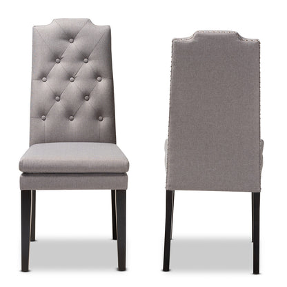 Baxton Studio - Dylin Set of 2 Dining Chairs in Gray - BBT5158.11-Grey-CC view 2