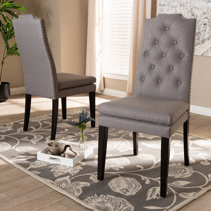 Baxton Studio - Dylin Set of 2 Dining Chairs in Gray - BBT5158.11-Grey-CC view 5