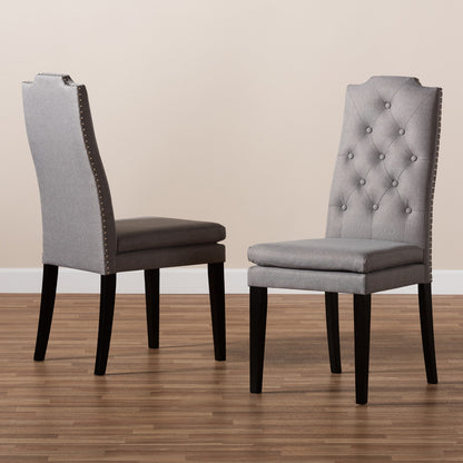 Baxton Studio - Dylin Set of 2 Dining Chairs in Gray - BBT5158.11-Grey-CC view 6