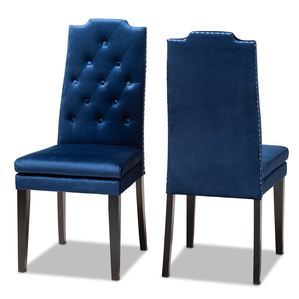 Baxton Studio - Dylin Set of 2 Dining Chairs in Navy Blue - BBT5158-Navy Blue-DC view 1