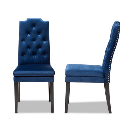 Baxton Studio - Dylin Set of 2 Dining Chairs in Navy Blue - BBT5158-Navy Blue-DC view 3