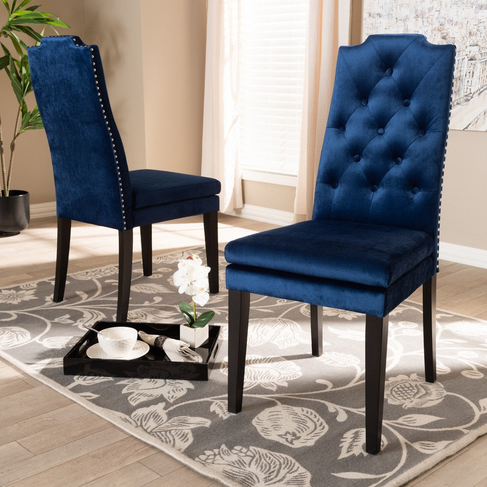 Baxton Studio - Dylin Set of 2 Dining Chairs in Navy Blue - BBT5158-Navy Blue-DC view 5