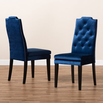 Baxton Studio - Dylin Set of 2 Dining Chairs in Navy Blue - BBT5158-Navy Blue-DC view 6