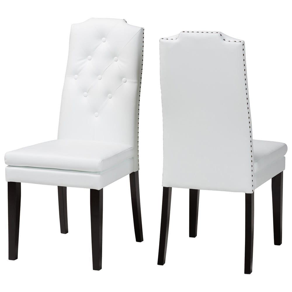Baxton Studio - Dylin Set of 2 Dining Chairs in White - BBT5158-White view 1