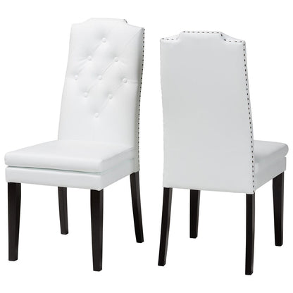 Baxton Studio - Dylin Set of 2 Dining Chairs in White - BBT5158-White view 1