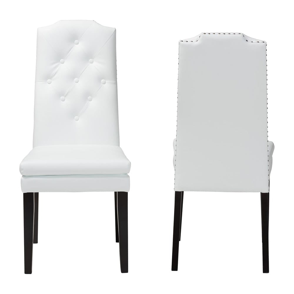 Baxton Studio - Dylin Set of 2 Dining Chairs in White - BBT5158-White view 2