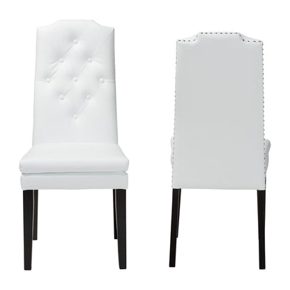 Baxton Studio - Dylin Set of 2 Dining Chairs in White - BBT5158-White view 2