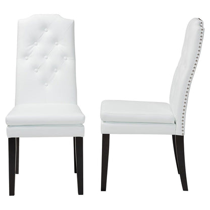 Baxton Studio - Dylin Set of 2 Dining Chairs in White - BBT5158-White view 3