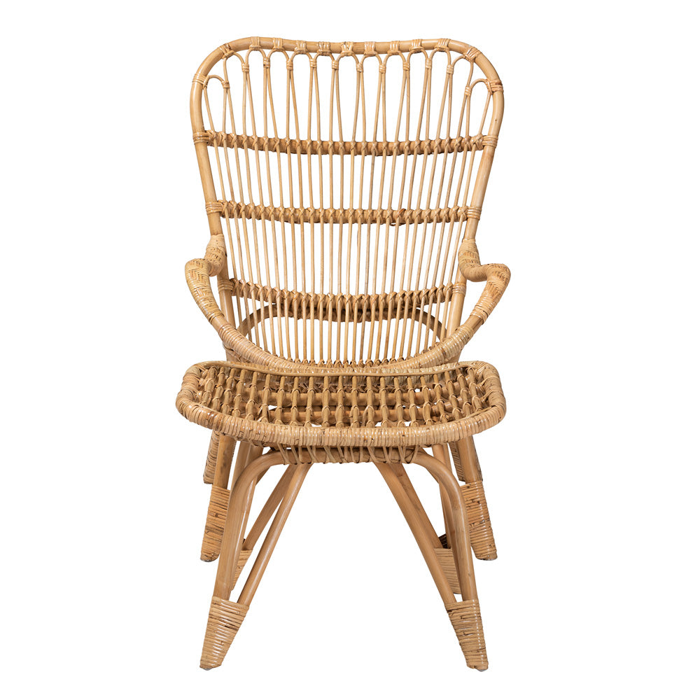 Baxton Studio - Earvin Living Room Set in Natural Brown - DC8005-Rattan-2PC Set view 2