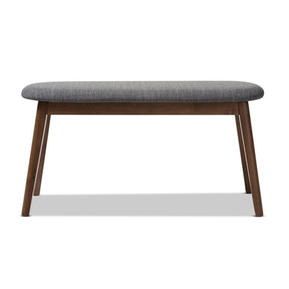Baxton Studio - Easton Dining Bench in Dark Grey/Walnut Brown - Easton Bench-Dark Grey view 2
