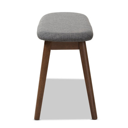 Baxton Studio - Easton Dining Bench in Dark Grey/Walnut Brown - Easton Bench-Dark Grey view 3
