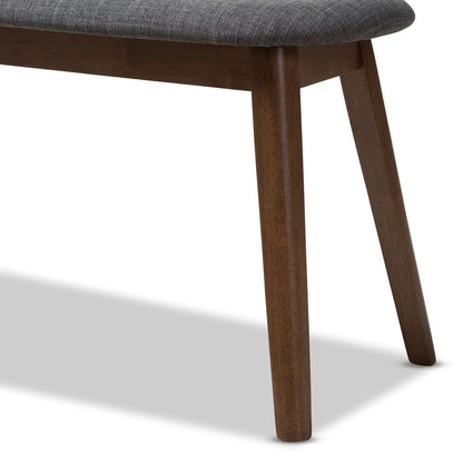 Baxton Studio - Easton Dining Bench in Dark Grey/Walnut Brown - Easton Bench-Dark Grey view 4