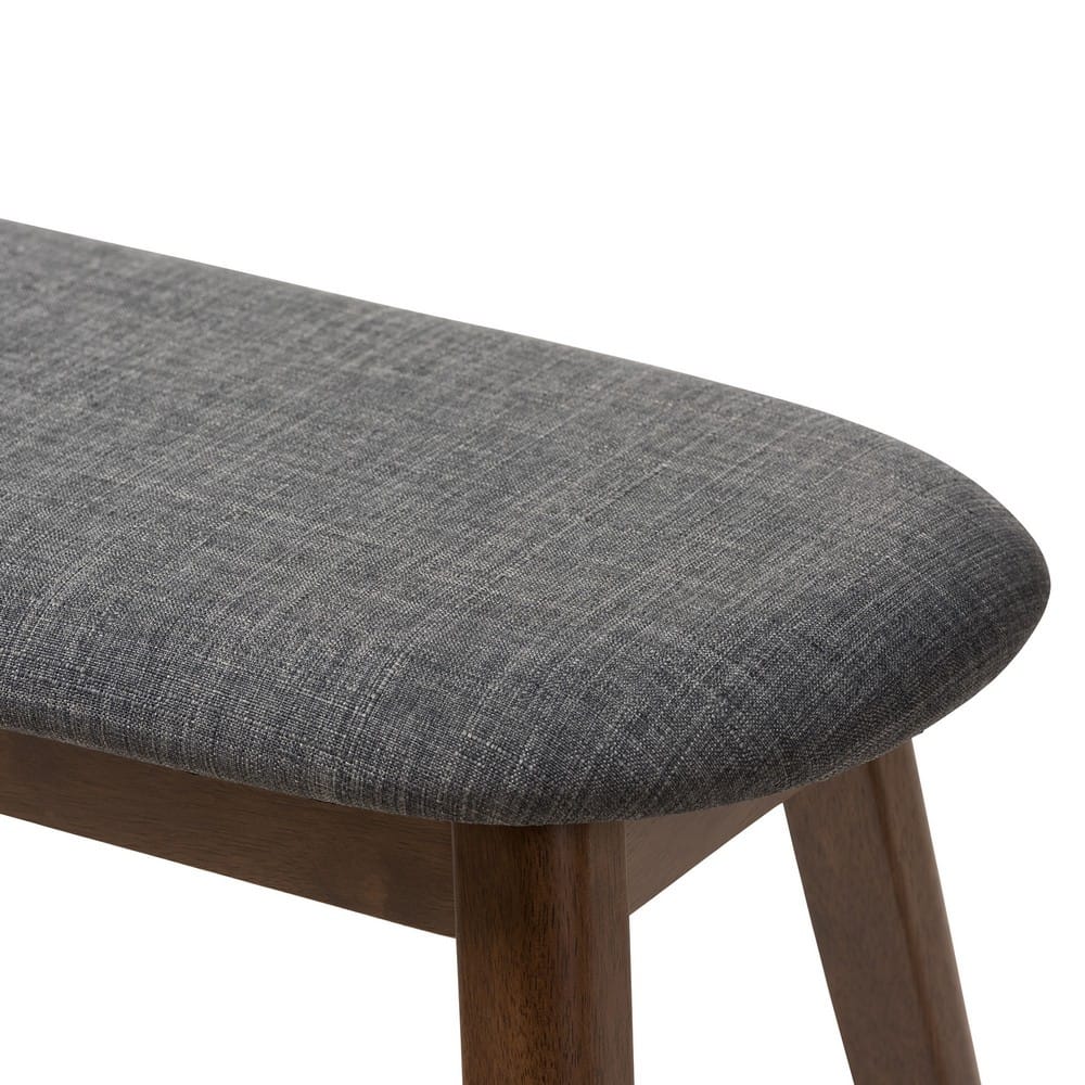 Baxton Studio - Easton Dining Bench in Dark Grey/Walnut Brown - Easton Bench-Dark Grey view 5