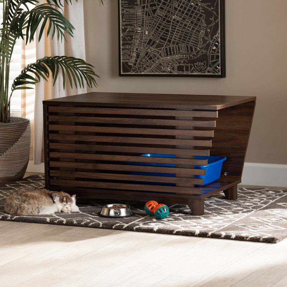 Baxton Studio - Eckhart Cat House in Walnut Brown - SECHC150130WI-Walnut-Cat House view 9