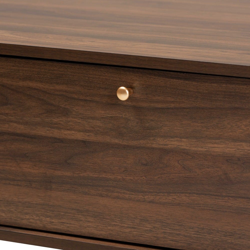 Baxton Studio - Edel Coffee Table in Walnut Brown/Gold  - LV12CFT12140WI-Columbia/Gold-CT view 6