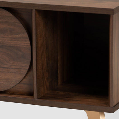Baxton Studio - Edel Coffee Table in Walnut Brown/Gold  - LV12CFT12140WI-Columbia/Gold-CT view 7