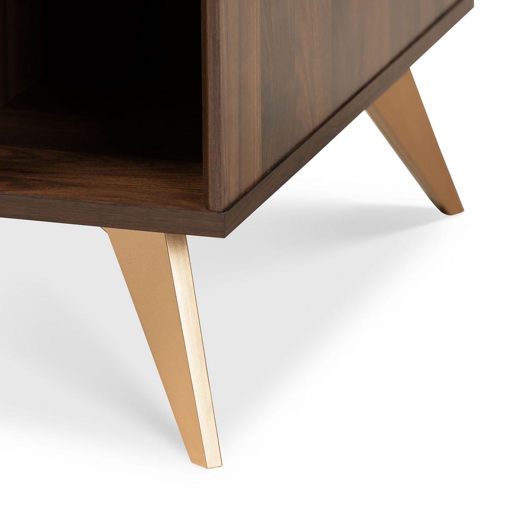 Baxton Studio - Edel Coffee Table in Walnut Brown/Gold  - LV12CFT12140WI-Columbia/Gold-CT view 8