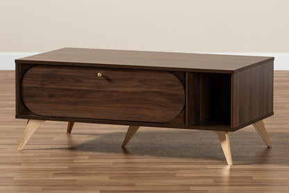 Baxton Studio - Edel Coffee Table in Walnut Brown/Gold  - LV12CFT12140WI-Columbia/Gold-CT view 10