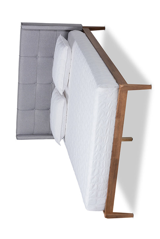 Baxton Studio - Edmond Full Size Bed - MG0019-Grey/Ash Walnut-Full view 1