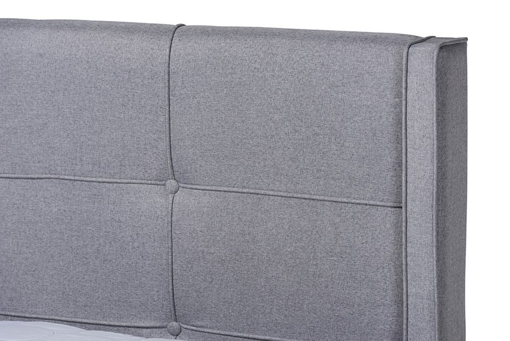 Baxton Studio - Edmond Full Size Bed - MG0019-Grey/Ash Walnut-Full view 4