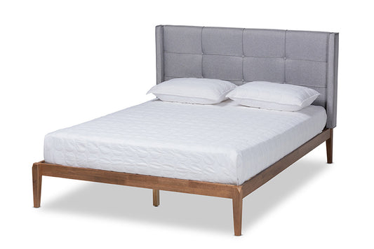 Baxton Studio - Edmond King Size Bed - MG0019-Grey/Ash Walnut-King view 1