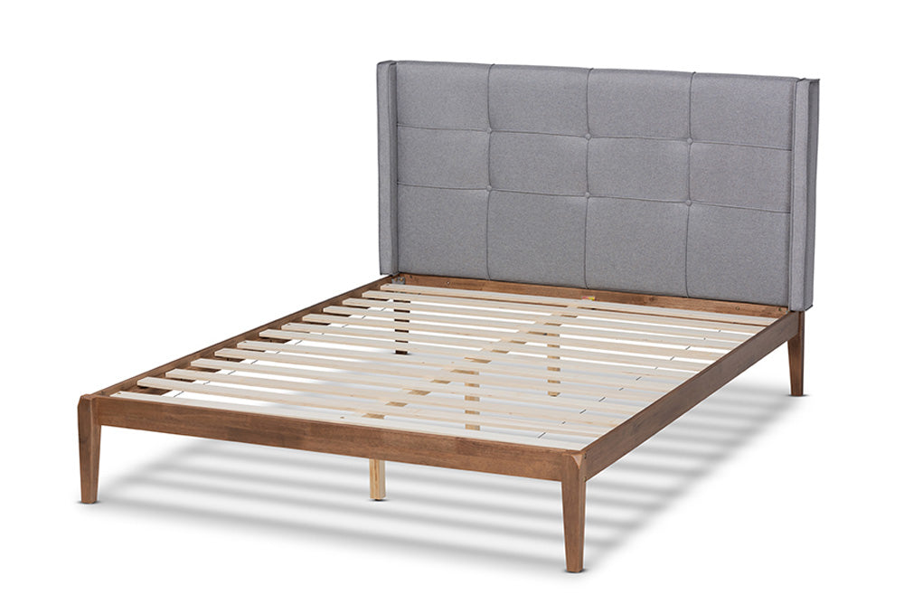 Baxton Studio - Edmond King Size Bed - MG0019-Grey/Ash Walnut-King view 3